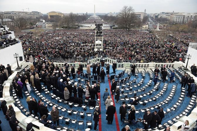 Así lucía la Explanada Nacional de Washington minutos antes de que inicie la ceremonia de investidura del presidente Donald Trump.