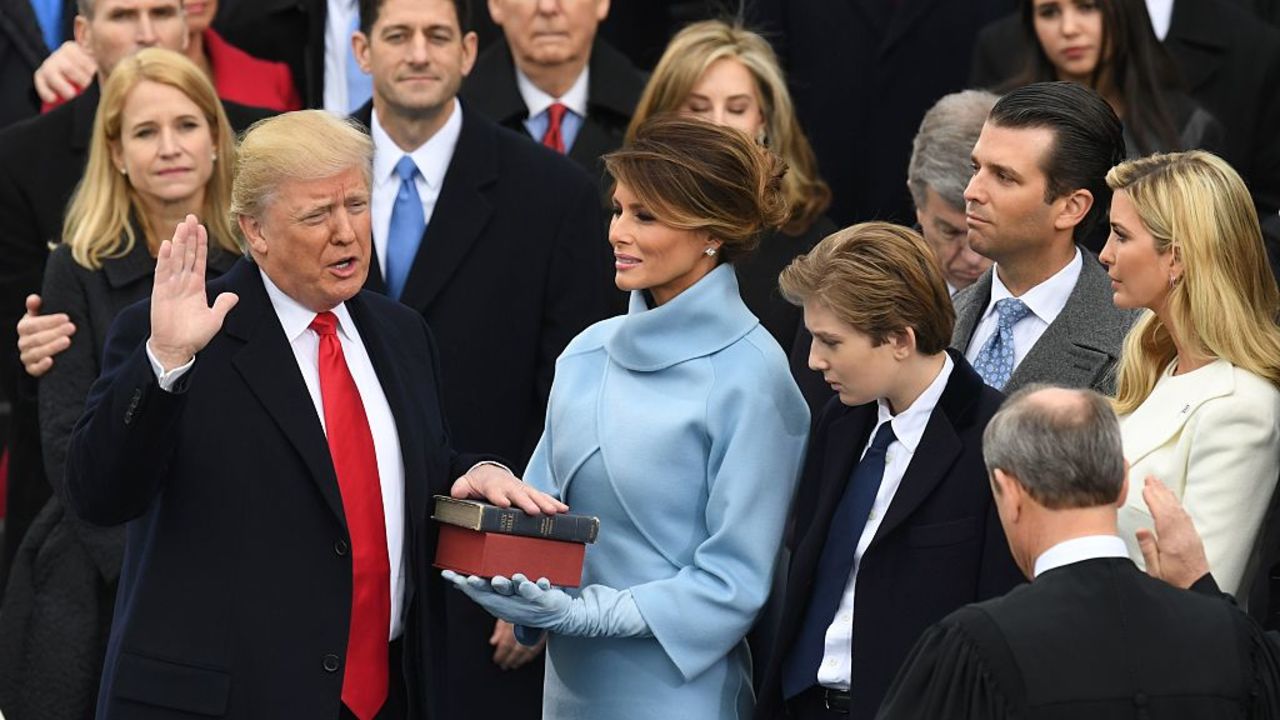 US President-elect Donald Trump is sworn in as President on January 20, 2017 at the US Capitol in Washington, DC. / AFP / Mark RALSTON