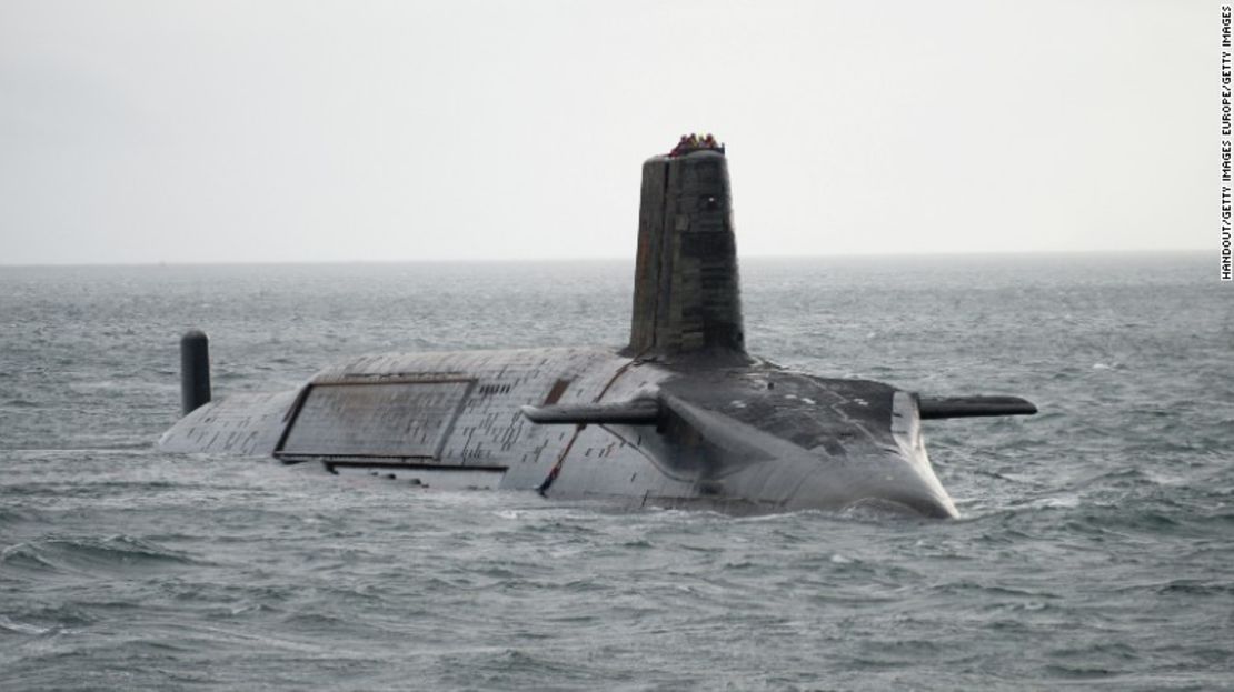 Un submarino británico de propulsión nuclear clase Vanguard.