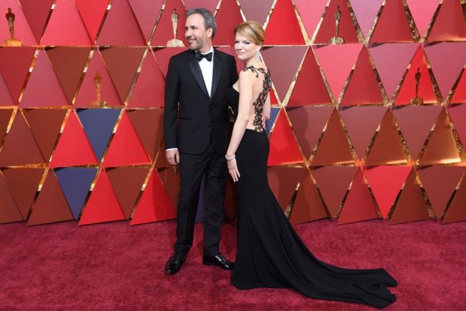 El nominado a mejor actor Denis Villeneuve junto a su esposa Tanya Lapointe.