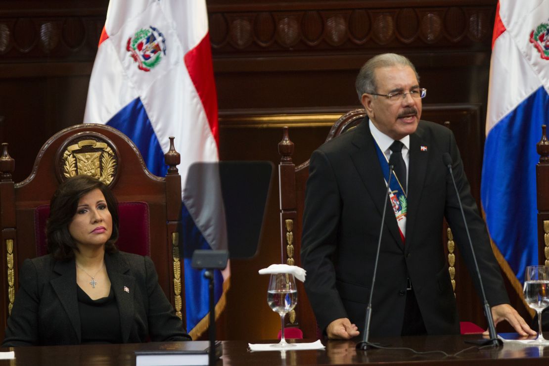 El presidente dominicano, Danilo Medina, se dirige e su país en el marco del discurso de rendición de cuentas en Santo Domingo.