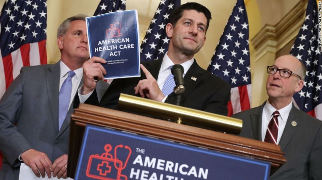 Paul Ryan, presidente de la Cámara de Representantes, durante la presentación del proyecto para derogar el Obamacare.