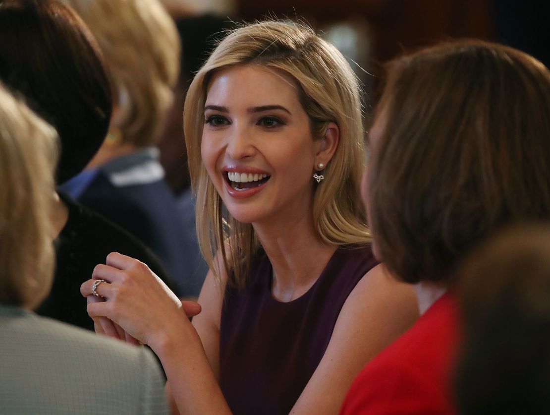 Ivanka Trump durante un almuerzo en conmemoración del Día de la Mujer en la Casa Blanca.