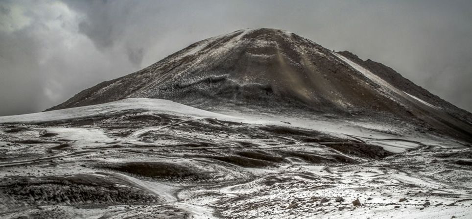 El llamado Nevado del Ruiz es en realidad un volcán. Uno de sus cráteres es este, famoso por su nombre: La Olleta.