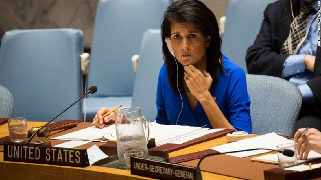 Nikki Haley, embajadora de Estados Unidos en Naciones Unidas.