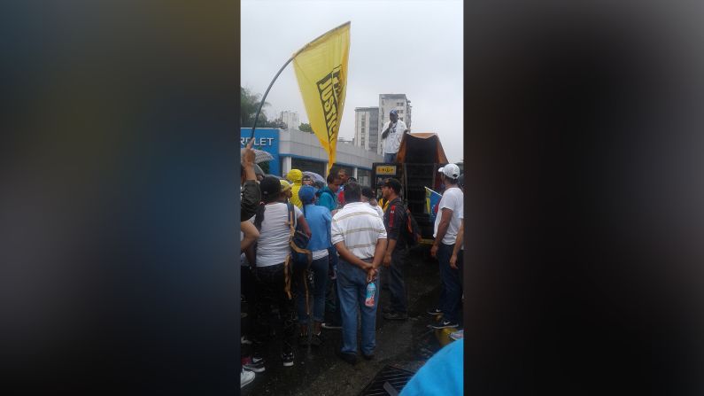 Simpatizantes de primero justicia durante la concentraación de Jueves Santo en Caracas.