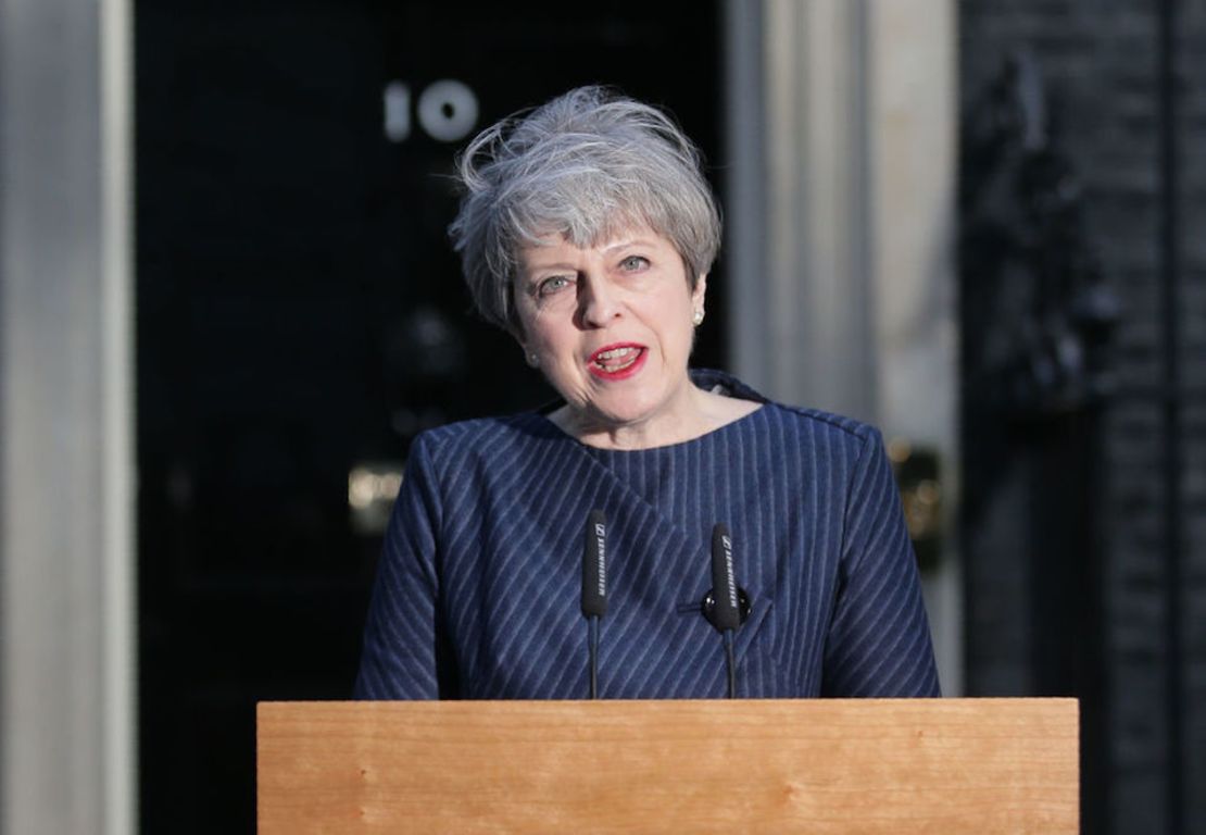 Theresa May, durante el anuncio este martes en Downing Street