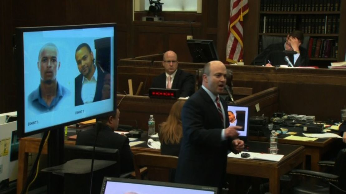 Daniel de Abreu y Safiro Furtado en unas fotos durante el juicio.