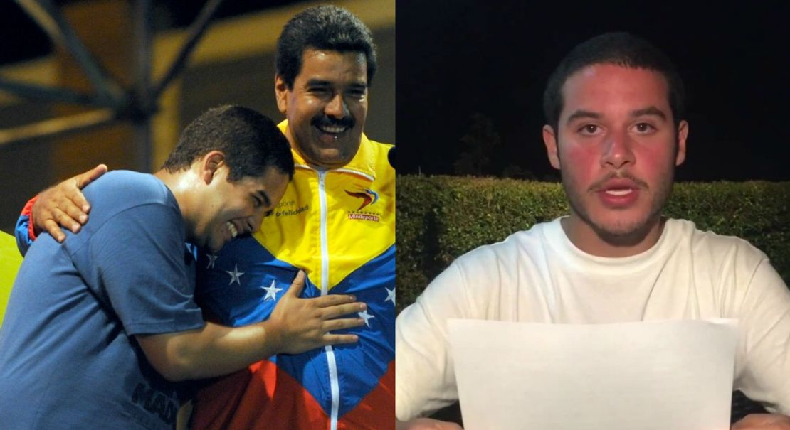 Nicolás Maduro Guerra y su padre (i) y Yibram Saab (d).