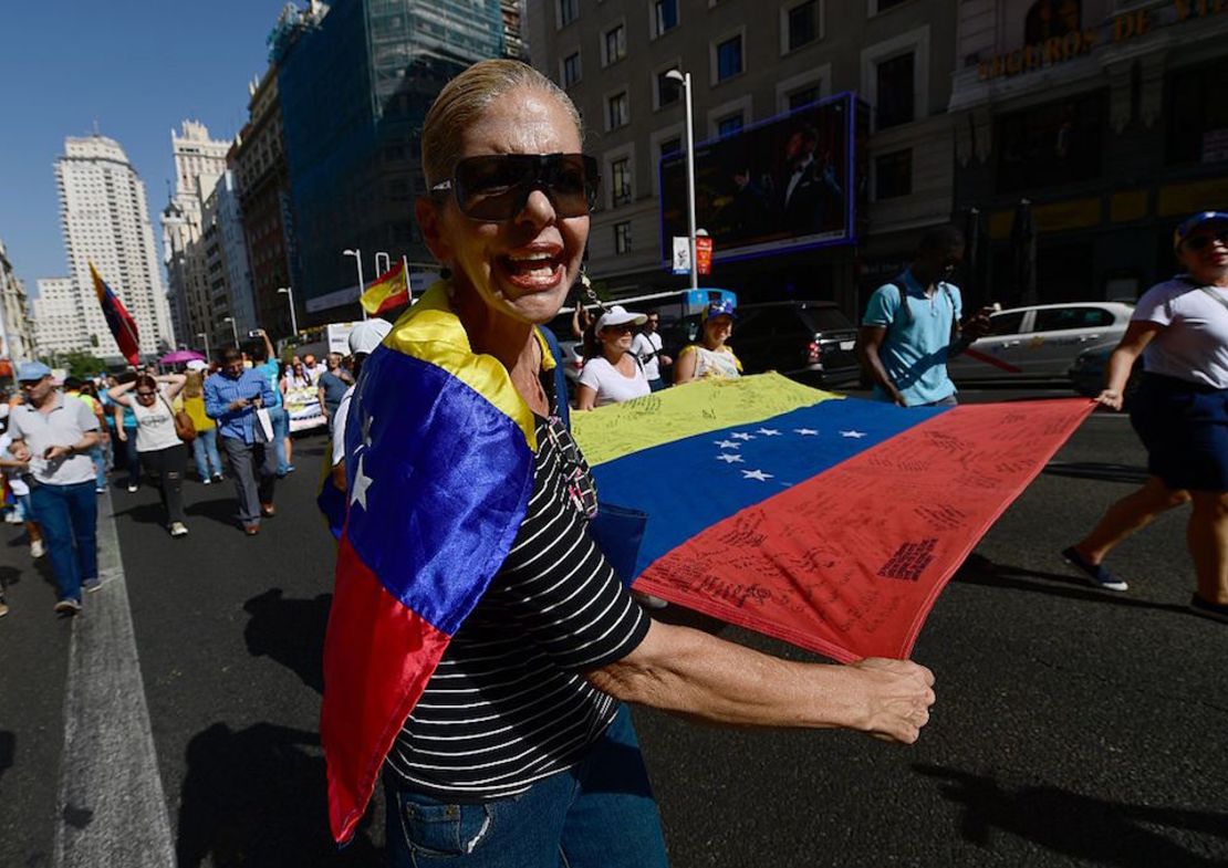 Manifestación de venezolanos en Madrid, España, el 4 de septiembre de 2016.