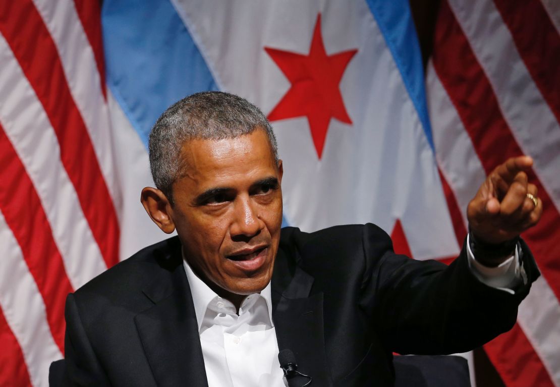 Barack Obama durante su aparición a principios de semana en Chicago.