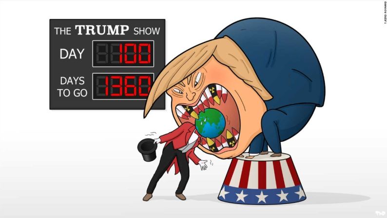 "El show de Trump". Tjeerd Royaards es un caricaturista que vive en Amsterdam, Holanda. Es editor en jefe en cartoonmovement.com.