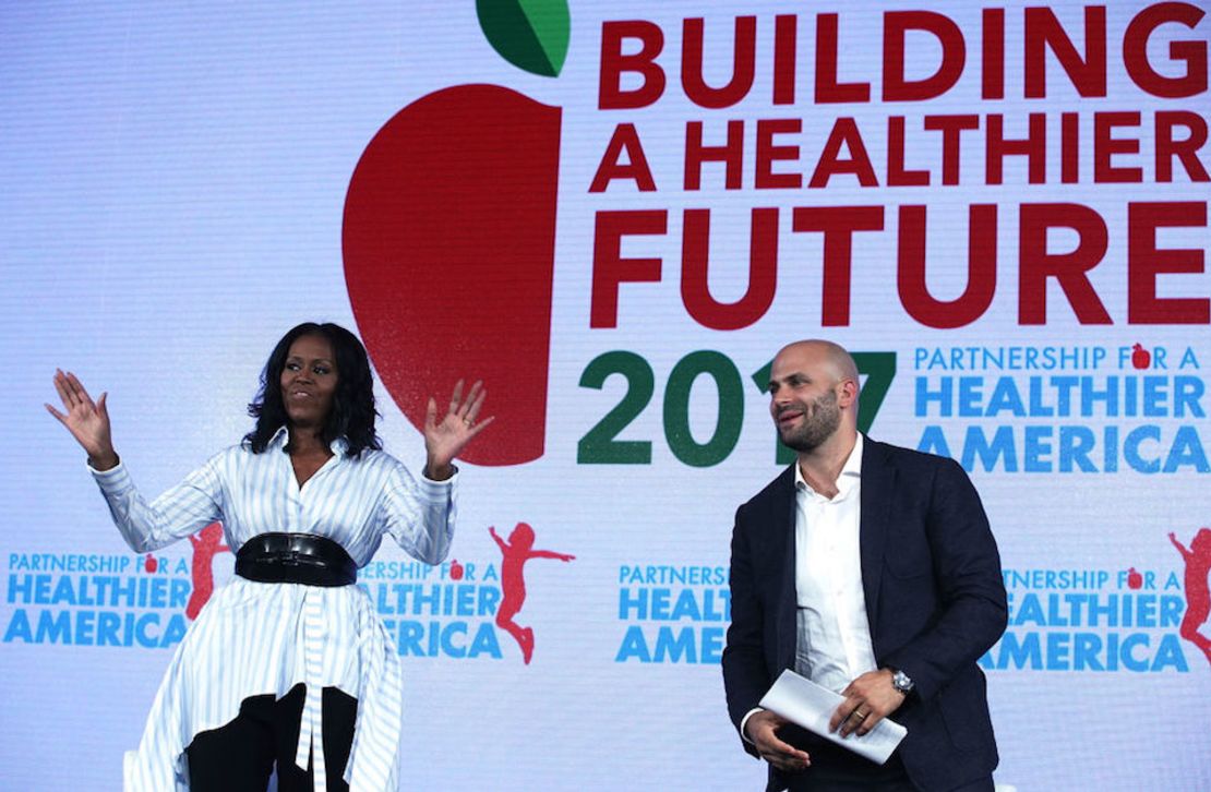 La exprimera dama de Estados Unidos Michelle Obama en un evento para promover la buena alimentación.