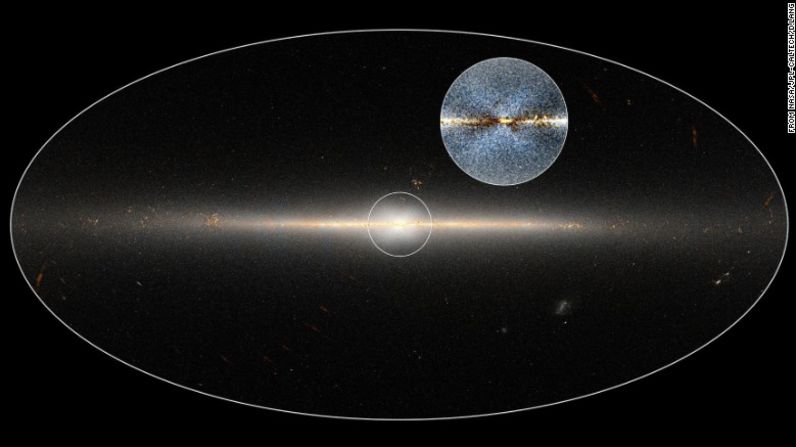 En el centro de nuestra galaxia, la Vía Láctea, los investigadores descubrieron una estructura en forma de X dentro de un grupo de estrellas estrechamente empaquetado.