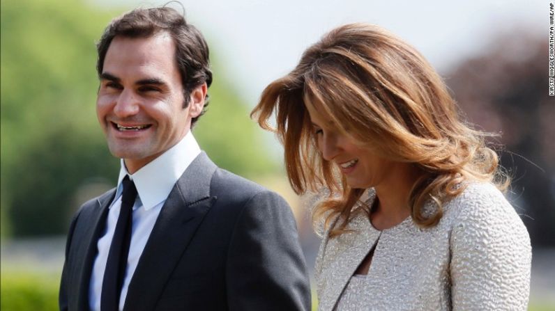 El tenista suizo Roger Federer y su esposa, Mirka, fueron invitados a la boda.