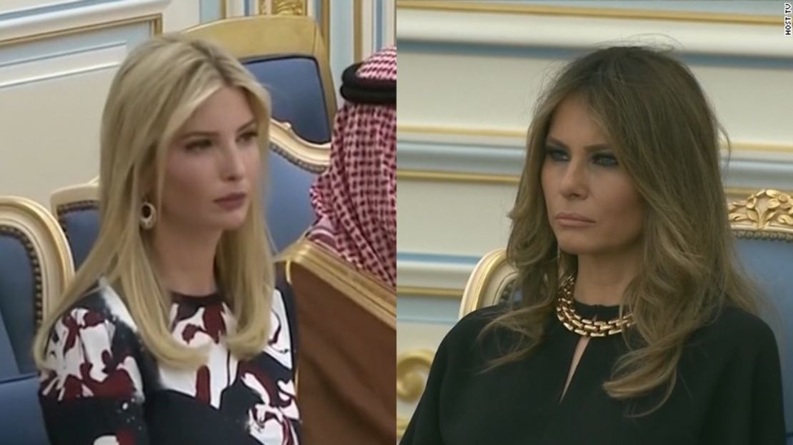 Ivanka y Melania Trump durante la visita del presidente de Estados Unidos, Donald Trump, a Arabia Saudita.