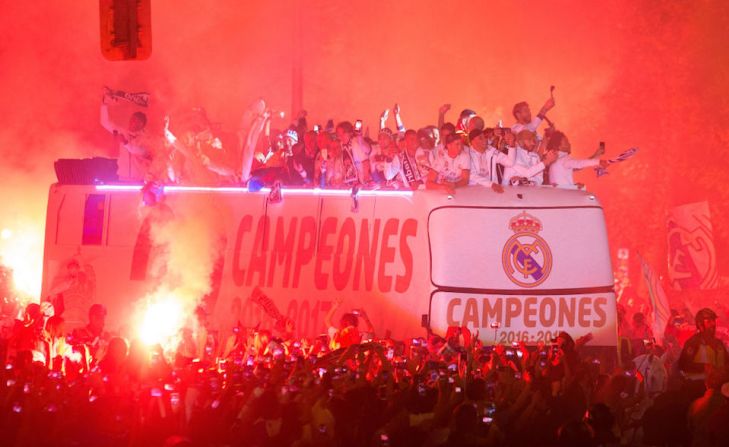 Madrid celebró por todo lo alto la Liga, un título que los blancos no conseguían desde la temporada 2011-2012.