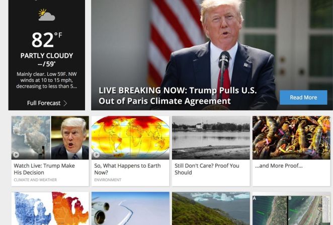 En su portada, Weather Channel, concentró la atención en los efectos devastadores del cambio climático