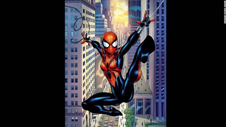 May Parker, que se convierte en la Niña Araña, se presentó en 1998. Es de Marvel Comics.