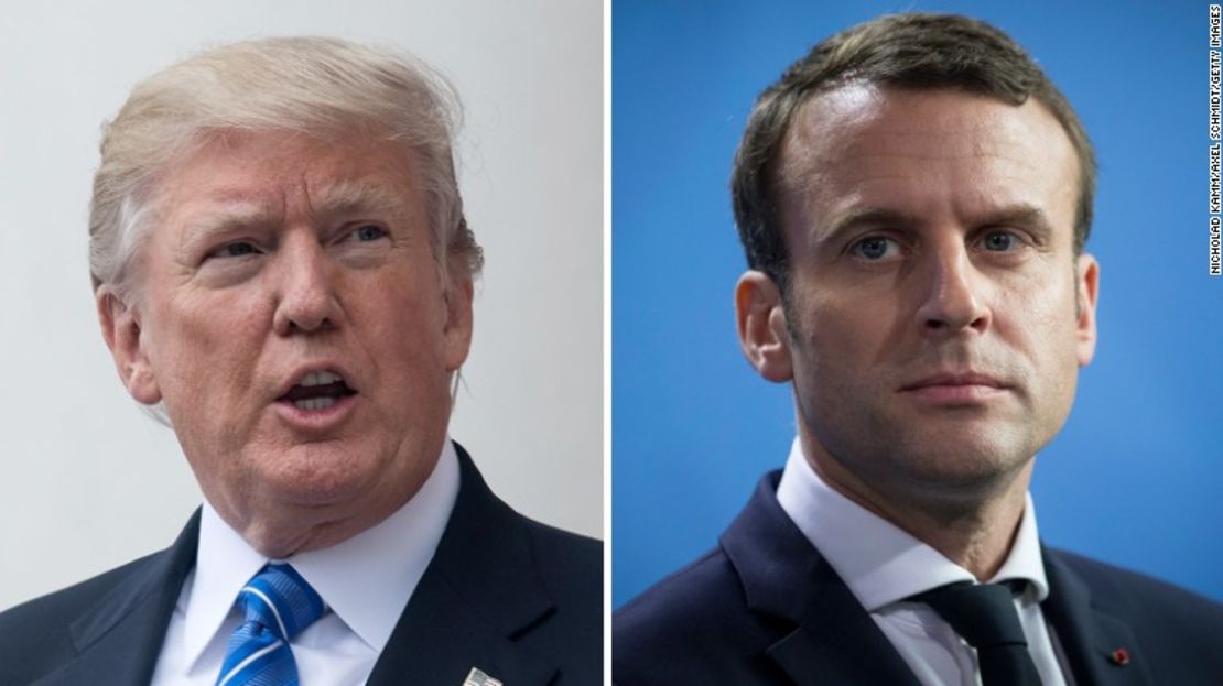 Los presidentes de Estados Unidos, Donald Trump, y de Francia, Emmanuel Macron.