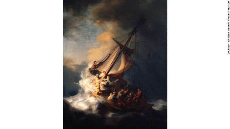 "La Tormenta en el Mar de Galilea" (1633) de Rembrandt, fue una de las trece obras de arte robadas en el Museo Isabella Stewart Gardner de Boston en 1990, que todavía no se han encontrado.