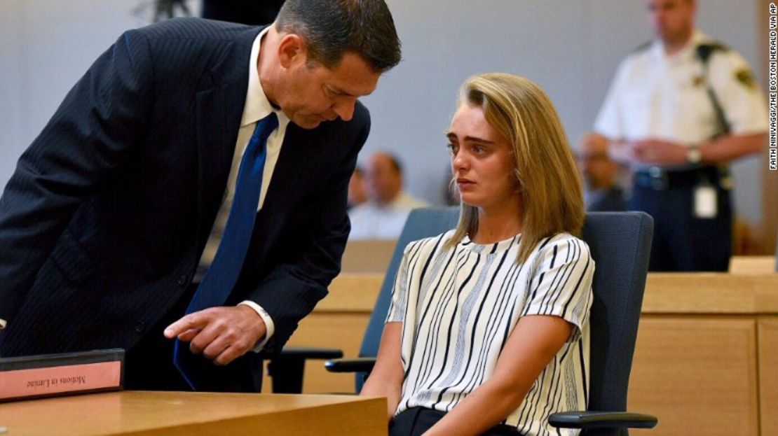 Michelle Carter con su abogado