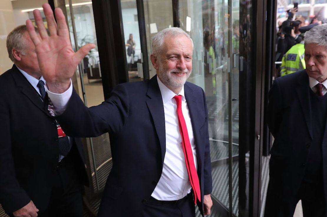 LONDON, ENGLAND - JUNE 09:  Labour Leader Jeremy Corbyn leaves Labour Headquarters on June 9, 2017 in London, England. After a snap election was called by Prime Minister Theresa May the United Kingdom went to the polls yesterday. The closely fought election has failed to return a clear overall majority winner and a hung parliament has been declared.