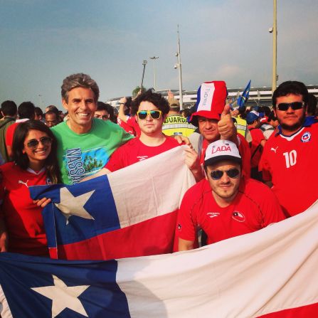 Montero durante la cobertura de la Copa América en Chile.