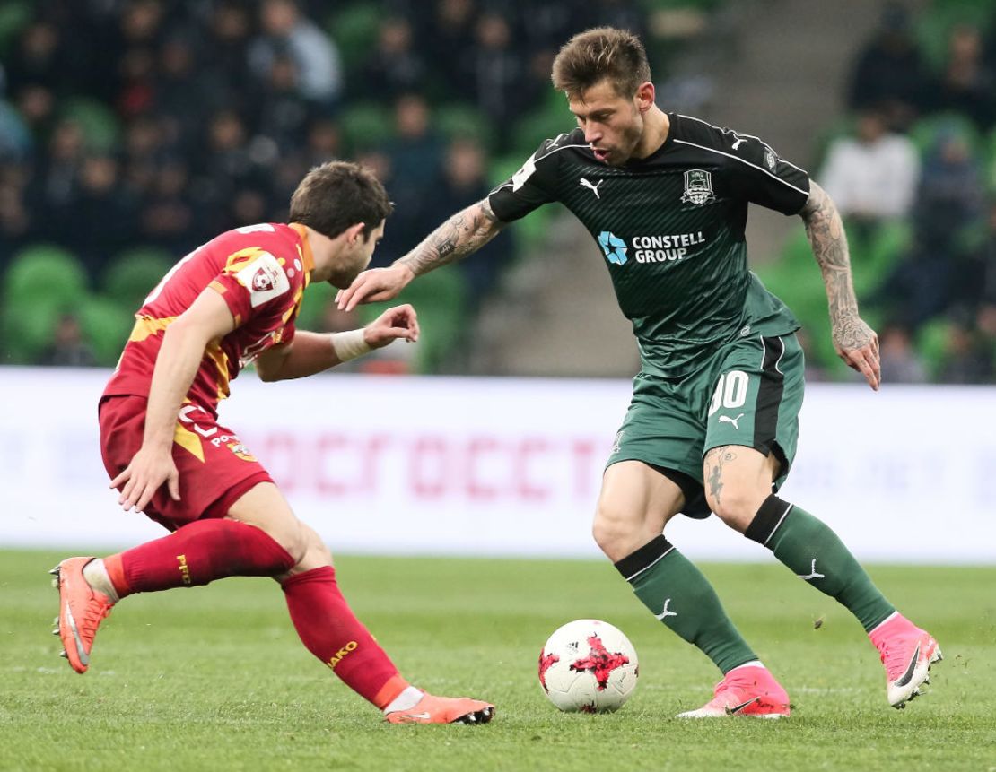 Fyodor Smolov en acción con su equipo, el Krasnodar.