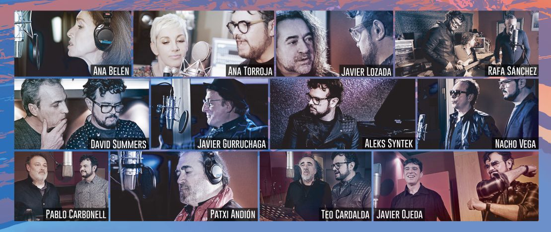 Syntek con los once artistas con los que colaboró para 'Trasatlántico'.