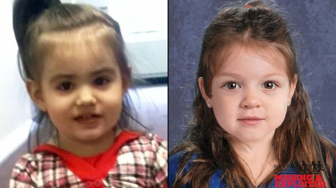 Bella, a la izquierda, en una foto de Facebook, y una imagen de 'Baby Doe' compuesta por el artista forense.