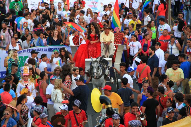 En la marcha participó la segunda finalista de Miss Gay Nicaragua 2017, Gabriela Dixon Blandino.