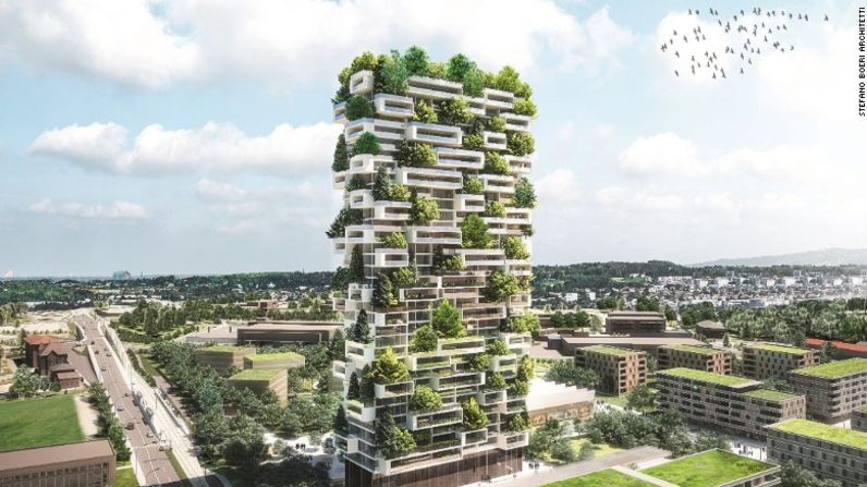 La firma italiana de Boeri también propuso construir un proyecto muy parecido en Lausana, Suiza. Es un edificio de 36 pisos cubierto por 100 árboles, 6.000 arbustos y 18.000 plantas.