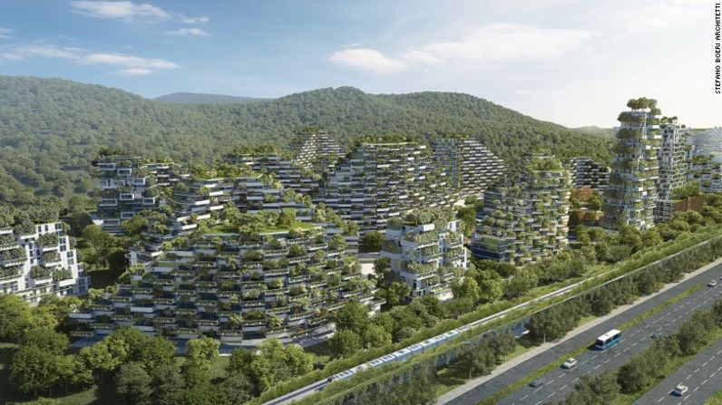 El Bosque Urbano de Liuzhou estará cubierto con 40.000 árboles y casi 1 millón de plantas, de más de 100 variedades.