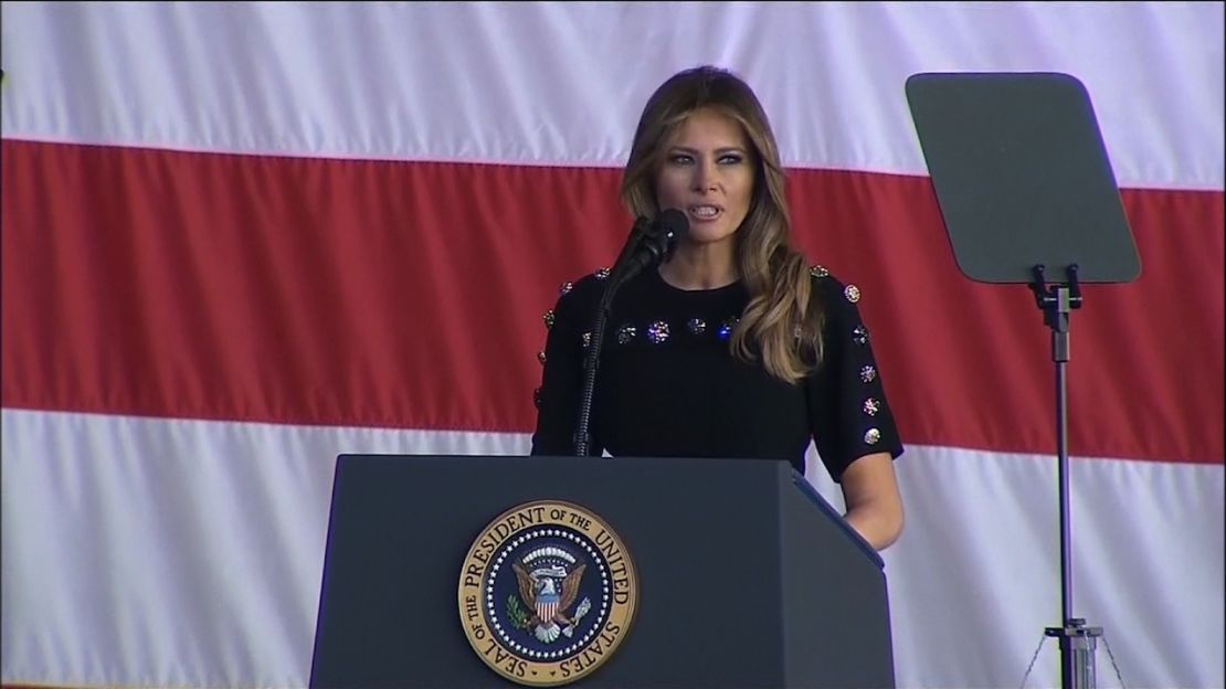 La primera dama Melania Trump durante su viaje a Italia, en mayo de 2017.