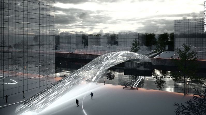 Infraestructura: Future Prjects — Brommy New Footbridge, Berlín, Alemania por SPANS Asociados — Este puente peatonal propuesto usa espejos para “abrir una nueva dimensión virtual”. El diseño podría estar ubicado en un lugar cerca de la East Side Gallery en Berlín, donde dos puentes ya han sido construidos y destruidos.