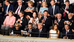 HAMBURG, GERMANY - JULY 07:  German Chancellor Angela Merkel, Joachim Sauer, US President Donald Trump (2-R), his wife Melania Trump (R), French President Emmanuel Macron (2-L), his wife Brigitte Macron (L), Chinese President Xi Jinping (top R), his wife Peng Liyuan (top C) attend a concert at the Elbphilharmonie philharmonic concert hall on the first day of the G20 economic summit on July 7, 2017 in Hamburg, Germany. The G20 group of nations are meeting July 7-8 and major topics will include climate change and migration.