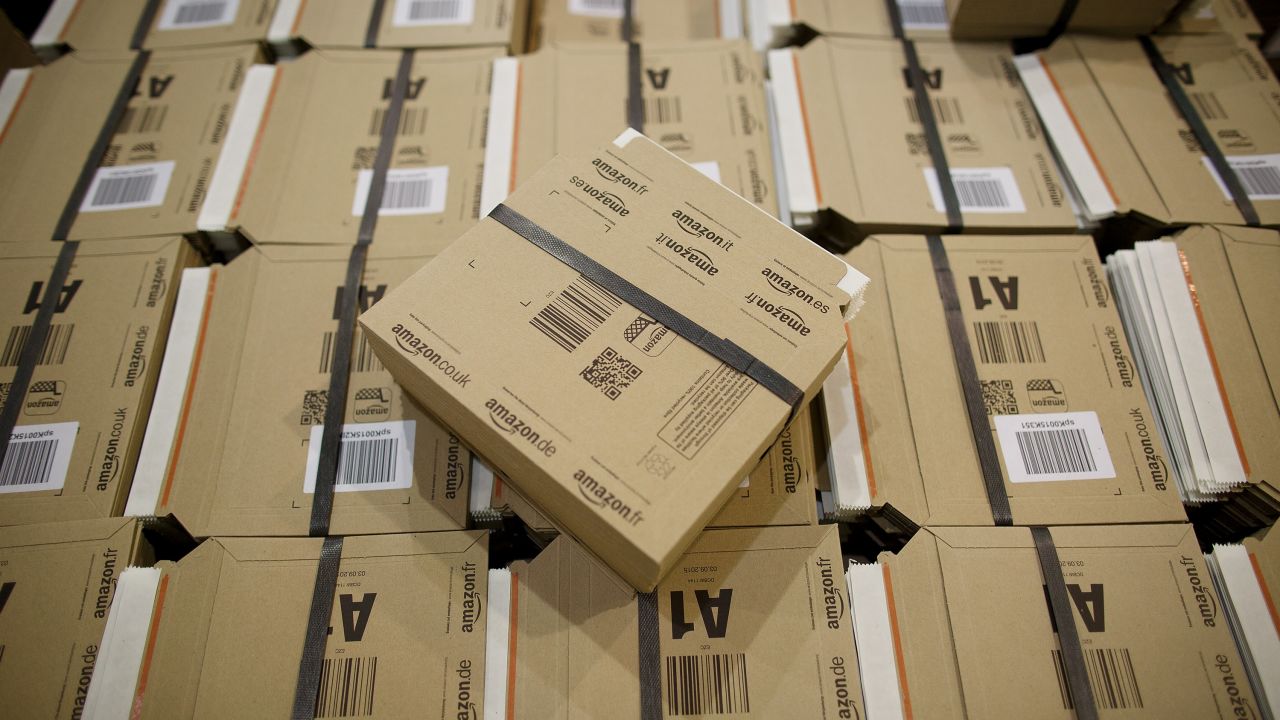 MADRID, SPAIN - DECEMBER 03:  Cardboards for packing sit on a pallet at the Amazon fulfillment centre on December 3, 2015 in San Fernando de Henares, Madrid, Spain. Amazon recruited 600 extra employees for the Christmas campaign. The company is planning to build a new warehouse in Barcelona and double the size of its fulfillment centre in Madrid. It expects to create a thousand new jobs within the next three years.