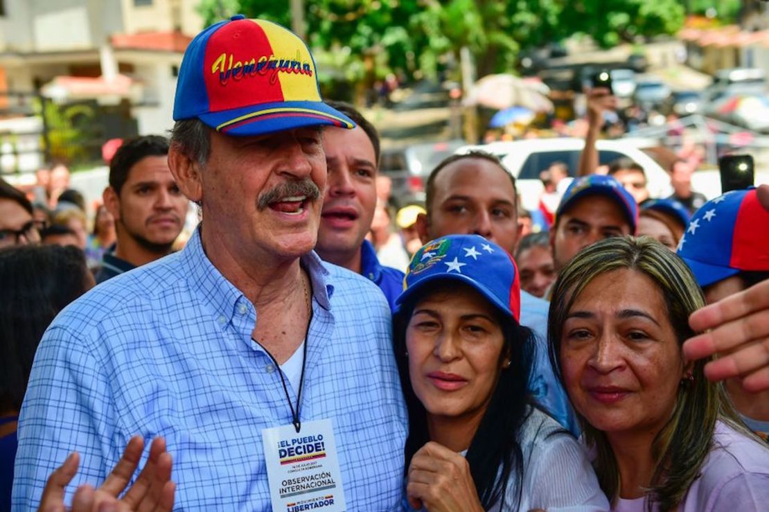 El expresidente de México Vicente Fox en Caracas.