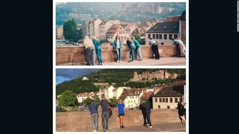 Werner incluso les pidió a otros que la ayudaran a recrear con exactitud las fotos originales, tomadas hace 30 años. En Heidelberg (Alemania) tuvo que pedirles a unos estudiantes que colaboraran.