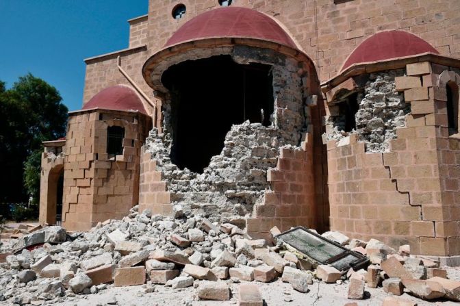 Así quedó la Iglesia de San Nicolás en la isla de Kos.