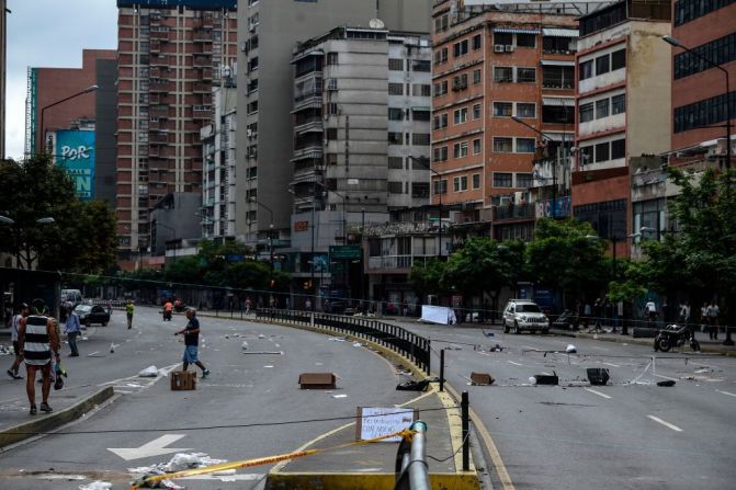 Así lucía la Avenida Francisco Miranda en Caracas, Venezuela, durante el paro cívico de 48 horas convocado por la oposición.