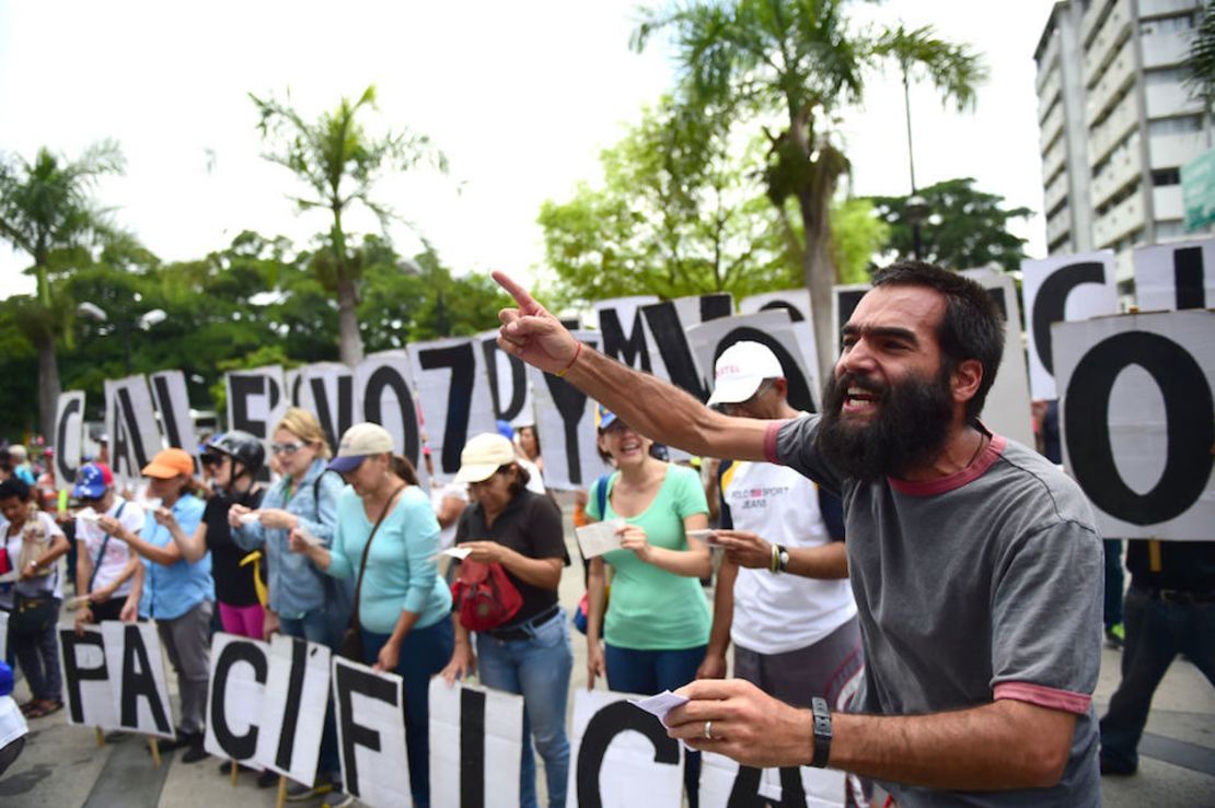 Protesta de la oposición en Venezuela.