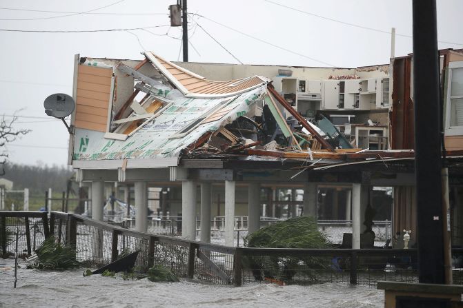 Otra de las casas destruidas en Rockport, Texas, por Harvey.