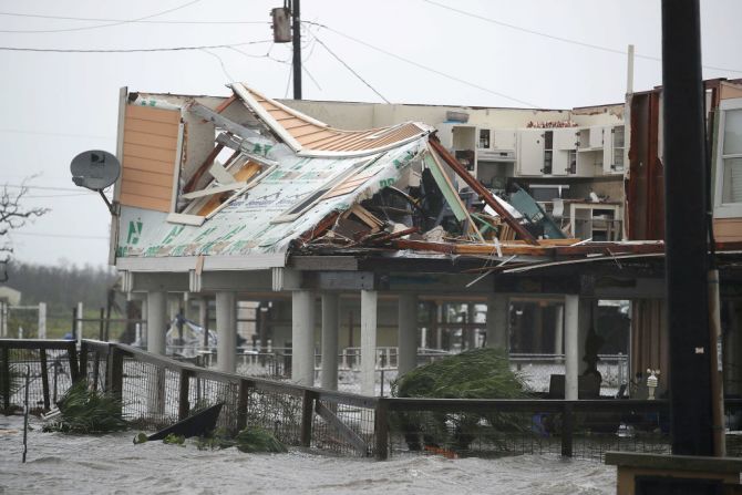 Esta casa ubicada en Rockport, Texas, quedó totalmente destruida luego del paso de Harvey.