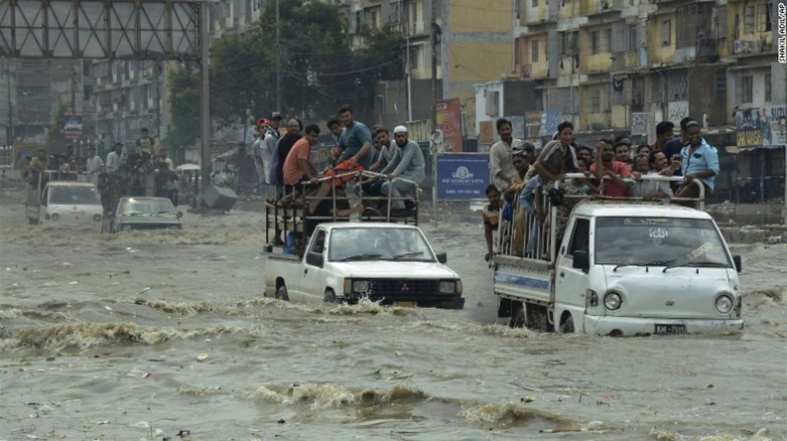 Calles inundadas en Karachi, Pakistán, el 31 de agosto.