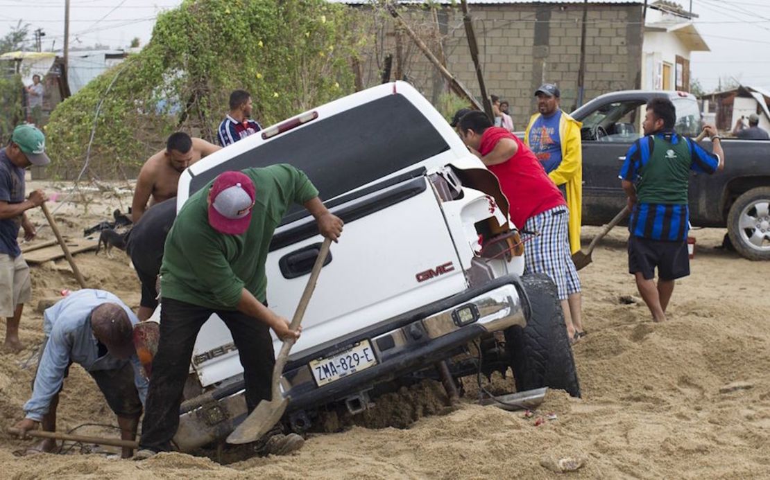 Daños dejados por la tormenta tropical Lidia en Los Cabos, Baja California, México.