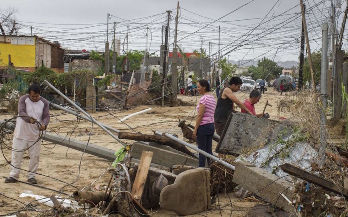 Daños dejados por la tormenta tropical Lidia en Los Cabos, Baja California, México.