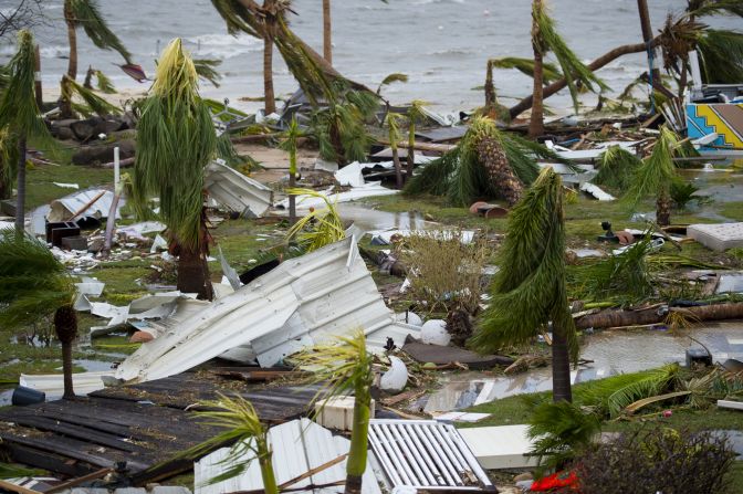 La devastación el 6 de septiembre en el hotel Mercure en Marigot,, San Martín.