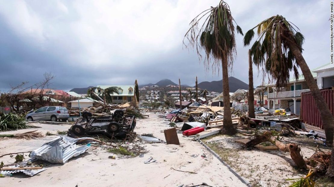 Irma dejó enormes daños a su paso por la isla de San Martín este jueves 7 de septiembre.